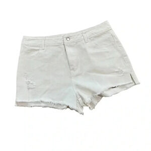 Honey Punch White Jean Shorts